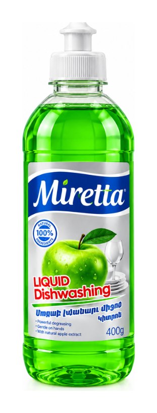 Սպասք լվանալու հեղուկ Miretta, խնձոր, 430մլ